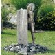 Gartendeko Figur: Bronzefigur Garten,  "Robin" aus Bronze 90 cm hoch