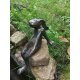 Gartendeko Figur: Bronzefigur Garten,  Mads der Hase, Wasserspeier/Brunnen, 30 cm hoch, original Rottenecker Objekt
