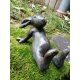 Gartendeko Figur: Bronzefigur Garten, Emil der Hase, Wasserspeier/Brunnen, 11 cm hoch, original Rottenecker Objekt