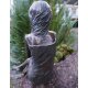 Gartendeko: Bronzefigur Mädchen sitzend, Malin, Wasserspeier/Brunnen, 34 cm hoch