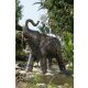 Gartendeko: Bronzefigur Baby-Elefant, Wasserspeier/Brunnen, 103 cm hoch