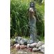 Gartendeko Figur: Bronzefigur Garten,  Frau stehend, Gartenfigur / Skulptur Meerjungfrau Meduna 85cm / Wasserspeier / Brunnen