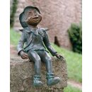 Gartendeko: Bronzefigur Toni mini, Wasserspeier/Brunnen,...