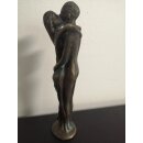 Gartendeko Figur: Bronzefigur Garten, Frau und Mann stehend, Motiv Emotion / Liebe, 17cm hoch, original Rottenecker Objekt