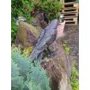 Gartendeko Figur: Bronzefigur Garten, Rabe "Faustus", Krähe 24 cm hoch (lebensgroß) 