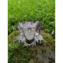 Gartendeko Figur: Bronzefigur Garten, Froschkönig Teodor  mit vergoldeter Krone, Wasserspeier/Brunnen, 23 cm hoch