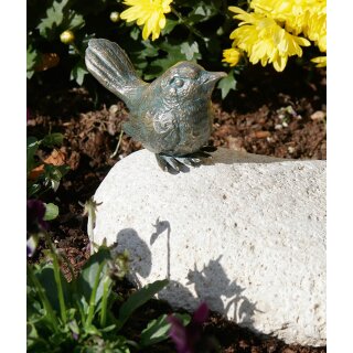 Gartendeko Figur: Bronzefigur Garten,  Vogel,  6cm hoch, original Rottenecker Objekt