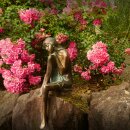 Gartendeko Figur: Bronzefigur Garten, Frau Teil-Akt...