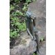 Gartendeko Figur: Bronzefigur Garten, Frau sitzend, Emanuelle Akt  auf Granitstele, gestockt 89 cm hoch, original Rottenecker Objekt