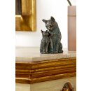 YERD Bronze-Figur:   Skulptur Schmusekatzen 16 cm hoch,...