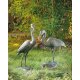 Gartendeko Figur: Bronzefigur Garten,  Graureiher  60 cm hoch
