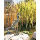 Gartendeko Figur: Bronzefigur Garten, Bronze Graureiher / Fischreiher, 56 cm hoch, original Rottenecker Objekt