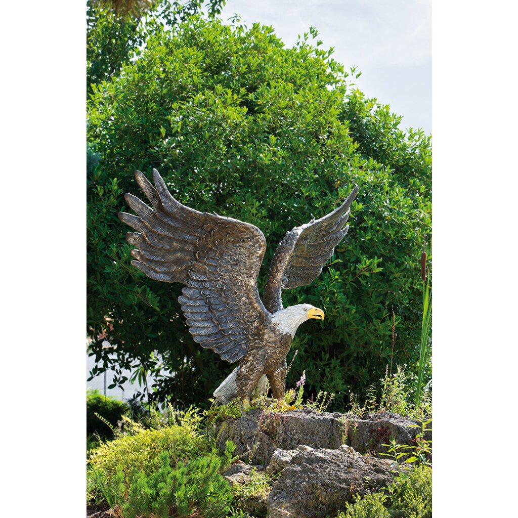 Gartendeko Figur: Bronzefigur Garten,  Weißkopf-Seeadler, 160 cm hoch 	 
		 (Bronzefigur, Bronzeskulptur, Gartenfigur, Gartenskulptur, Gartendeko, Solitär-Skulpturen)  
	