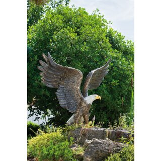 Gartendeko Figur: Bronzefigur Garten,  Weißkopf-Seeadler, 160 cm hoch