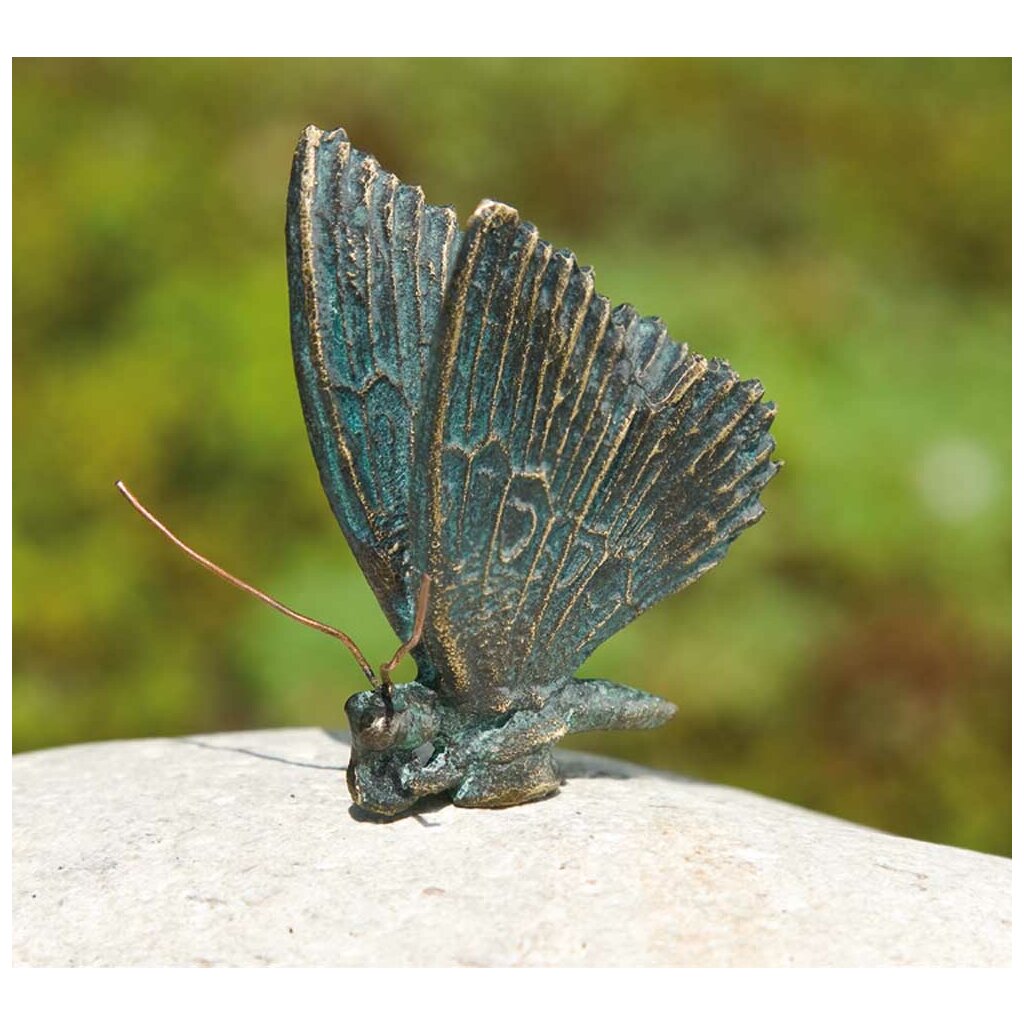 Schmetterling, Flügel geschlossen, h 5 cm, original Rottenecker Objekt 	 
		 (Bronze, Figur, Garten)  
	