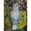 Bronze-Gartenfigur Waldohreule auf Rosariosäule, original Rottenecker Objekt