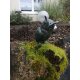 Bronze-Gartenfigur Waldohreule auf Rosariosäule, original Rottenecker Objekt