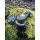Gartendeko Figur: Bronzefigur Garten, Froschkönig Heinrich, sitzend, Wasserspeier und Brunnen, 11 cm hoch
