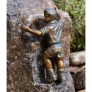 Gartendeko Figur: Bronzefigur Bergsteiger Malte mini, 21 cm hoch - Kopf nach links gedreht