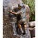 Gartendeko Figur: Bronzefigur Bergsteiger Malte mini, 21 cm hoch - Kopf nach links gedreht