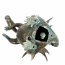 Gartendeko Figur: Bronzefigur Garten,  Wasserspeier Drachen Drusilla,   klein,   21 cm hoch