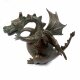 Gartendeko Figur: Bronzefigur Garten,  Wasserspeier Drachen Drusilla,   klein,   21 cm hoch