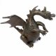 Gartendeko Figur: Bronzefigur Garten,  Wasserspeier Drachen Drusilla,   klein,   21 cm hoch