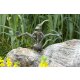 Gartendeko Figur: Bronzefigur Garten,  Froschkönig Dietmar, Wasserspeier/Brunnen, 51 cm breit