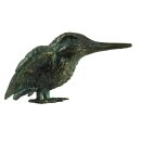 Gartendeko Figur: Bronzefigur Garten, Eisvogel, Flügel geschlossen, 7,5 cm hoch, original Rottenecker Objekt