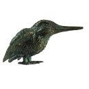 Gartendeko Figur: Bronzefigur Garten, Eisvogel, Flügel geschlossen, 7,5 cm hoch, original Rottenecker Objekt