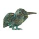 Gartendeko Figur: Bronzefigur Garten, Eisvogel, Flügel offen auf Granit, Vogel auf Stein ca. 28 cm hoch  (Restposten)