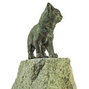 Gartendeko Figur: Bronzefigur Garten, Junge Katze aus...