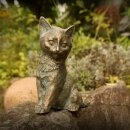 Bronzefigur junge  Katze sitzend, 13cm, original...