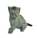 Bronzefigur junge  Katze sitzend, 13cm, original...