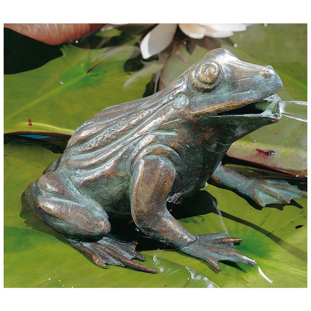 Gartendeko: Bronzefigur Frosch wsp., 10 cm hoch 	 
		 (Bronze, Figur, Garten)  
	