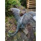 Gartendeko: Bronzefigur Drachenvogel Terrador, Wasserspeier/Brunnen, 49 cm hoch