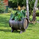 YERD Blumentopf / Blumenkübel: Fass Wine M (51cm x 49cm), Pflanzkübel außen / outdoor frostsicher hergestellt in der EU