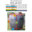 YERD Blumenkübel: Fass Barrel S (30cm x 32cm) , frostsicherer,  funktionaler und schöner Pflanztopf, Pflanzkübel außen  / outdoor frostsicher, hergestellt in der EU