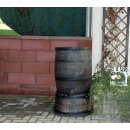 YERD Regentonne Holzfass / Regenfass, 120 Liter im Country Stil, abnehmbarer Deckel, mit Auslaufhahn, aus frostsicherem Kunststoff 