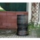 YERD Regentonne Holzfass / Regenfass, 120 Liter im Country Stil, abnehmbarer Deckel, mit Auslaufhahn, aus frostsicherem Kunststoff