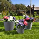 Der moderne Blumentopf YERD Jazz 40  in Stein-Optik  (40x33cm) , anthrazit grau