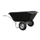 YERD Basics: 350 Liter 2-Rad Schubkarre / Hofkarre kippbar (Kippjapaner), Großmuldenkarre verzinkt