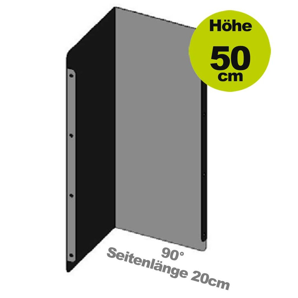 Ersatzteil / Erweiterung: 90° Außen-Ecke  für Edelstahl-Hochbeet H50 , 50cm hoch, 20cm Seitenlänge 