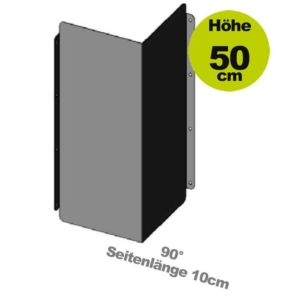 Ersatzteil / Erweiterung: 90° Innen-Ecke  für Edelstahl-Hochbeet H50 , 50cm hoch, 10cm Seitenlänge 