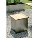 Garten Edelstahl-Hocker mit Teratherm-Esche...