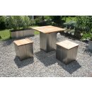 Garten Edelstahl-Hocker mit Teratherm-Esche Sitzfläche, Edelstahl-Gartenmöbel  by YERD (Made in Germany)