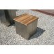 Garten Edelstahl-Hocker mit Teratherm-Esche Sitzfläche, Edelstahl-Gartenmöbel  by YERD (Made in Germany)