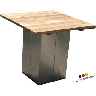 Edelstahl-Gartentisch aus rostfreiem V2A-Edelstahl mit Tischplatte in Terratherm-Kiefer, Edelstahl-Gartenmöbel  by YERD  (Made in Germany)  versandkostenfrei*