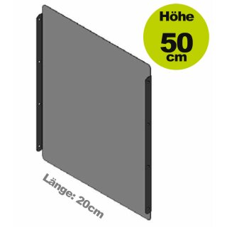 Ersatzteil / Erweiterung: 20 cm Seitenwand aus Edelstahl für H50 Edelstahl-Hochbeet 50 cm hoch 