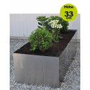 Hochbeet Metall: Edelstahlbeet "Square 160" H33...